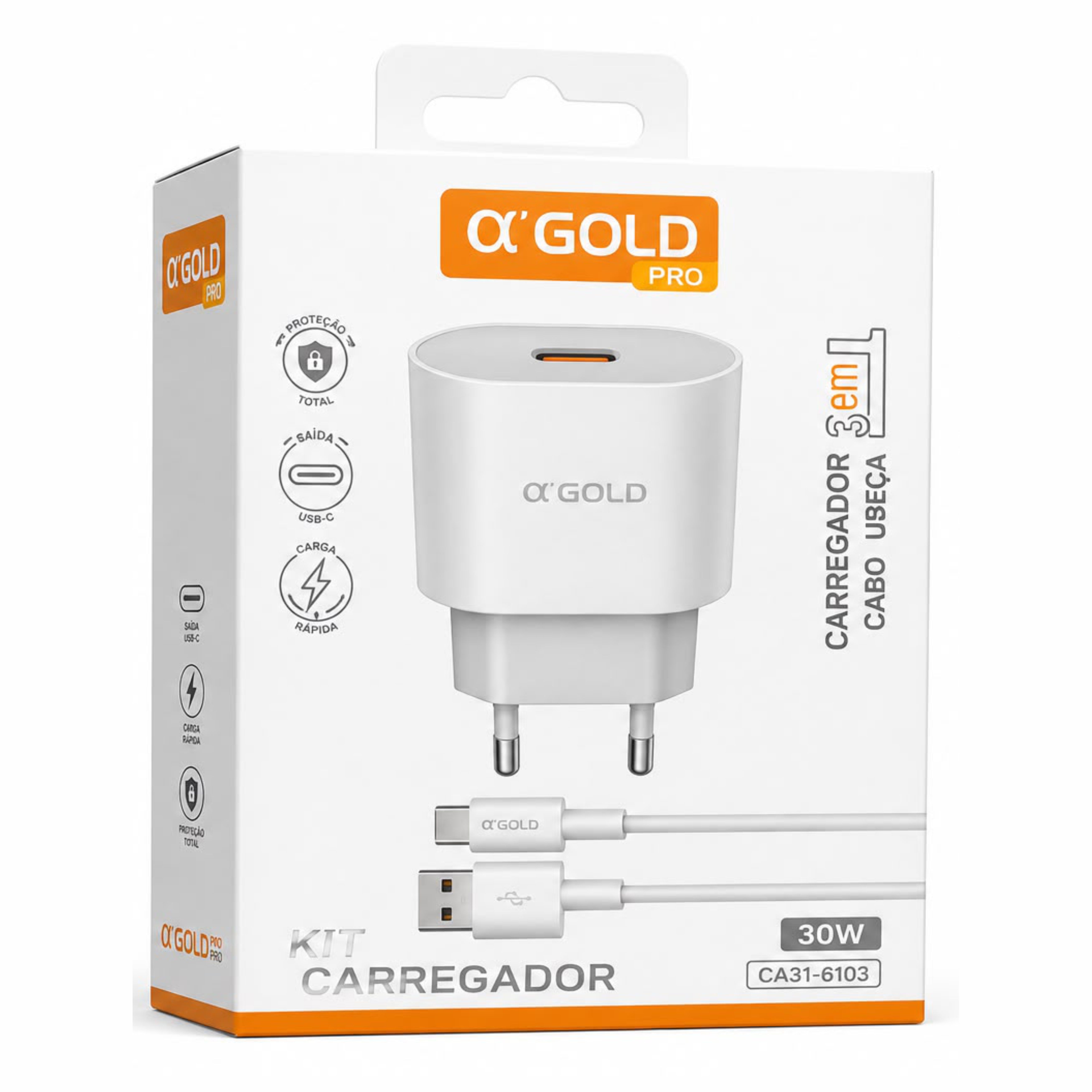 Kit Carregador 30W O’Gold